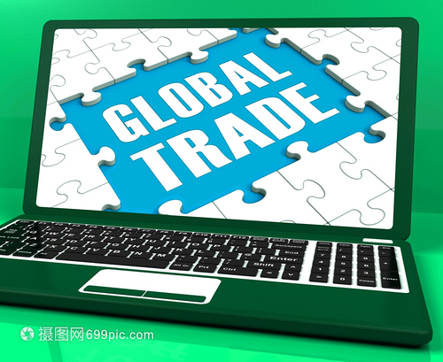 全球贸易膝上型计算机展示世界国际商业